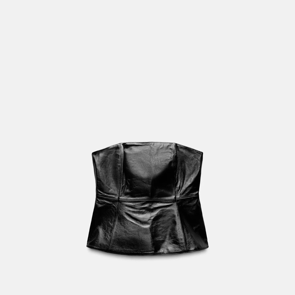 ZARA Leather Bustier Top NEW!! SIZE M